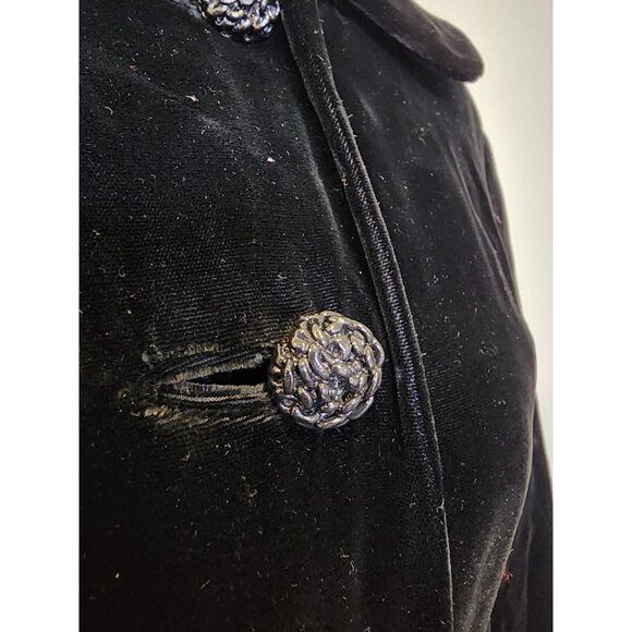 1940s Coat Black Velvet Women Small Opera Wedding Long Vintage Evening - Picture 4 of 11